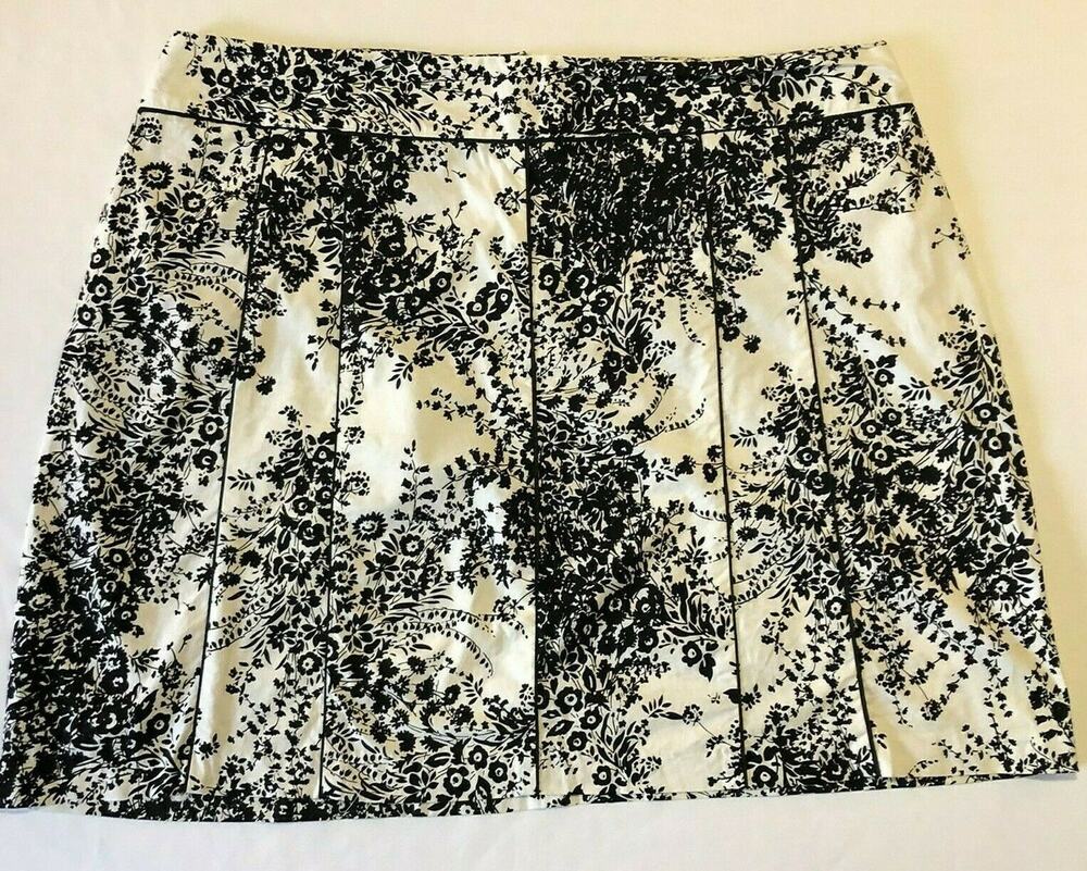 Carolina Blue Skirt Women Plus 24W White Floral Stretch Cotton Panel Summer